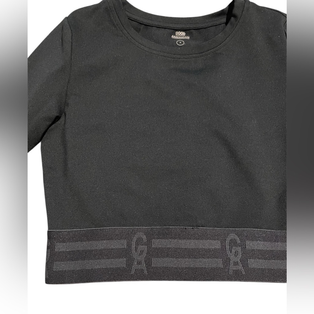NWOT Good American Icon black crop top. Size 0. - Picture 5 of 5